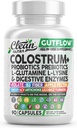 きれいなNutraceuticals Colostrumの補足のカプセルのプロバイオティクスはプレバイオティクス、L-グルタミン、消化器酵素、葉酸塩、繊維、ACV、タービン、Appleのペクチンおよびターメリックの丸薬を錠剤にします