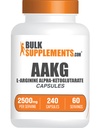 BulkSupplements.com AAKGカプセル - L-アルギニンサプリメント、ニトリ酸化物サプリメント - グルテンフリー、サービングあたり4カプセル、240カウント(パッケージ1)