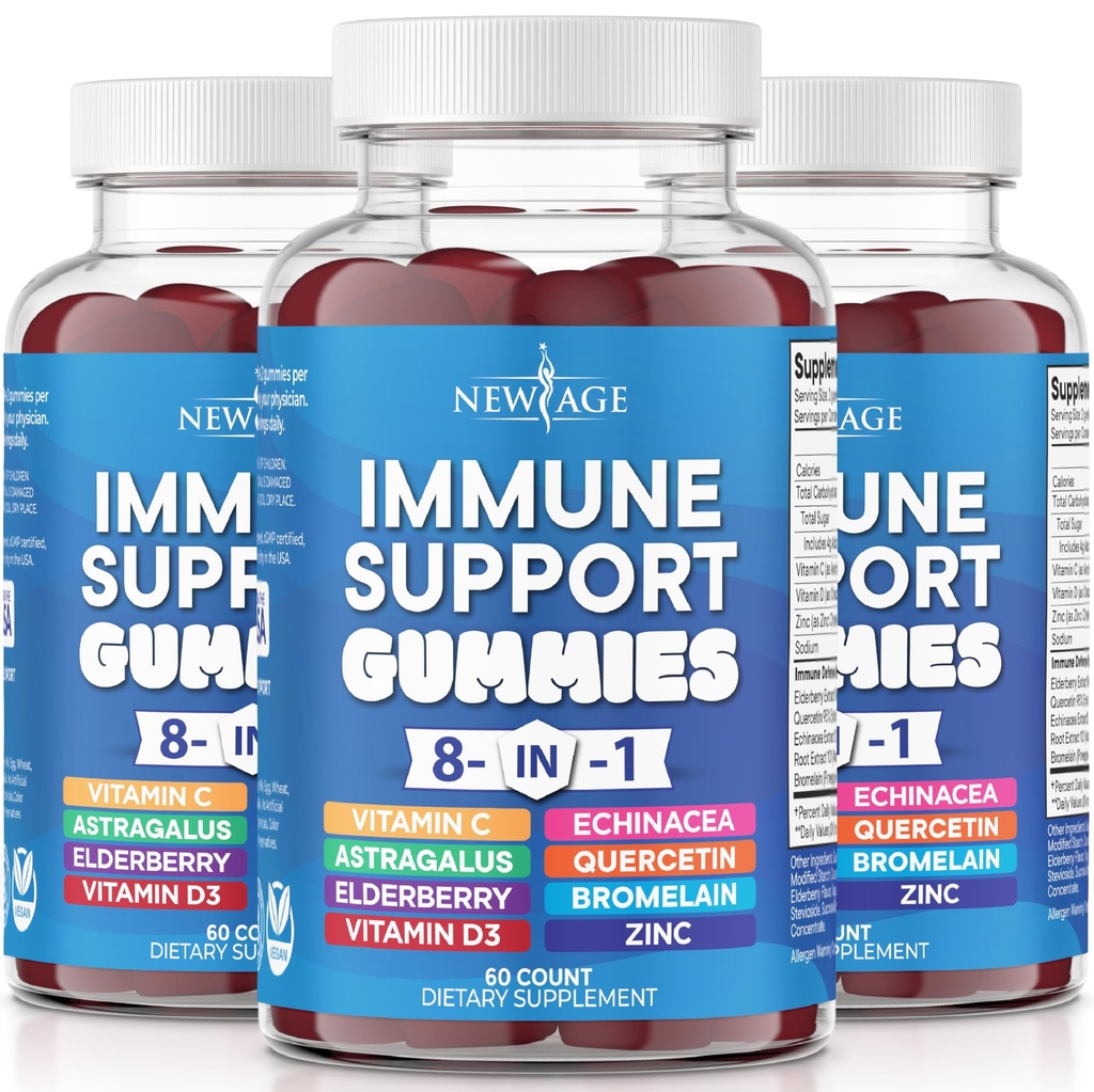 Astragalus Root、ビタミンCおよび亜鉛50mg、ビタミンD 5000 IU、Quercetin及びBromelainとの新しいAGE 8 in 1の免疫サポート ブースターの補足(3)のパック)