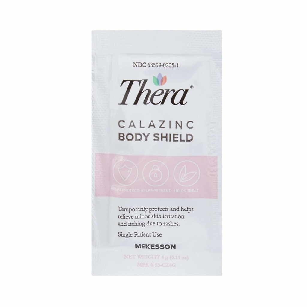 Thera Calazincボディシールド、亜鉛クリーム付きカラミン [144 パケット合計] - 皮膚の障壁の軟膏、乾癬、Diaper Rash - 個々のパケット、4 g パケット
