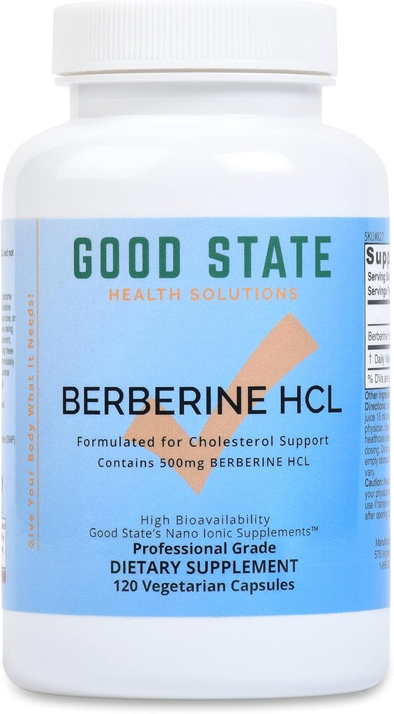 よい状態のBerberine HCL 500mgの男性および女性のためのナノのイオン食事療法の補足のカプセルは、Cholesterolサポート、120の計算のびんのために公式にしました