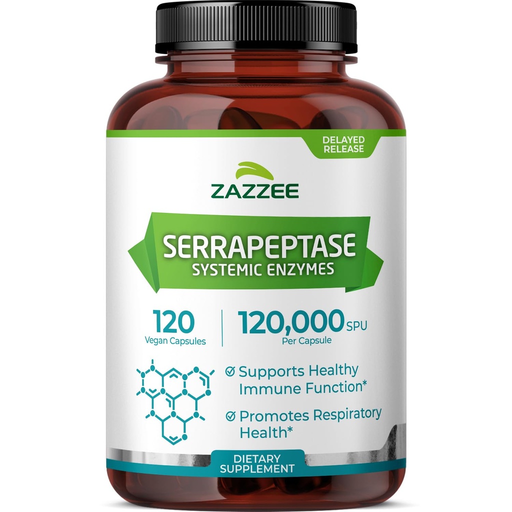Zazzeeは、リリースセラピターゼを遅らせました, 120,000 SPU カプセルあたり, 120 ビーガンカプセル, 4 ヶ月の供給, 余分な強度, 強力で集中された全身酵素, 100% ベジタリアン, オールナチュラルと非GMO