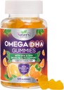 Omega 3 Fish Oil Gummies - Triple Strength Omega3 Gummy - DHA & EPA Fatty Acids for Heart Health, Joint & Brain Support, Nature's High Absorption Omega Fish Oil Supplement, Orange Flavor- 120 Gummies