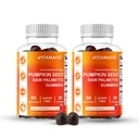 Vitamaticカボチャの種20:1抽出物&Palmetto 10:1抽出物ガミー - 砂糖のない植物エキス - ナチュラルラズベリー味 - ビーガン、非GMO、植物ベースのガミー - 60カウント - 2パック(120カウント)
