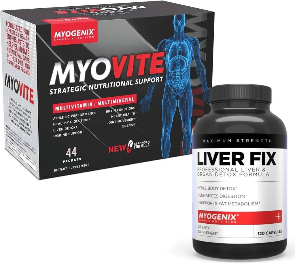 Myogenix Myoviteマルチビタミン&肝臓サポートサプリメントバンドル - 高度な毎日の栄養&Organサポート - エネルギー、デトックス、および全体的なウェルネスを促進する