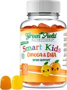 Greenfield Nutritions Smart Kids Halal Omega 3 Gummies with DHA - 60 子供のためのハラールビタミン、サポート 脳と免疫の健康 - ビーガン、非GMO、グルテンフリー、ピーナッツフリーのハラールガミービタミン