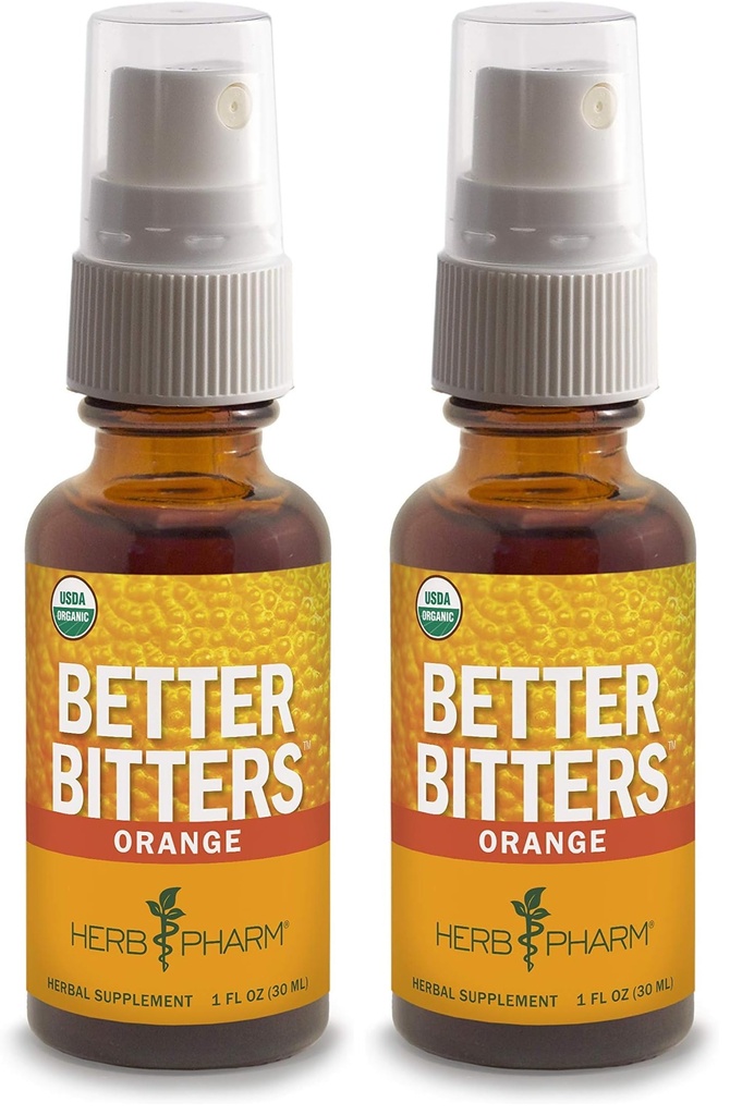 Herb Pharmのよりよいビターは有機性消化器、オレンジ、1のOunceを証明しました(2のパック)