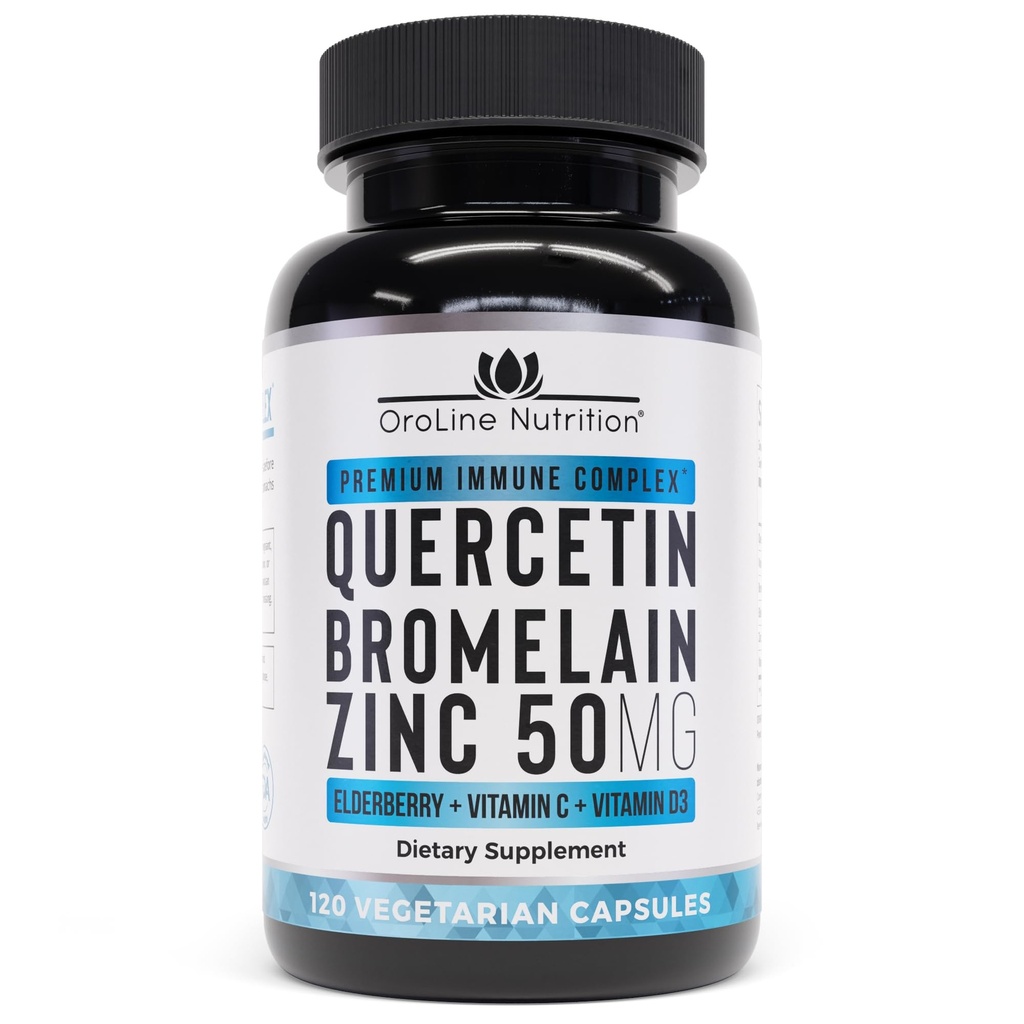 QuercetinはSambucusのElderberry、Bromelain、ビタミンC、亜鉛50mg、及びビタミンD3 5000 IU - 酸化防止及び免疫の健康サポート亜鉛Quercetinと補います