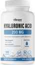 Hyaluronic酸の補足200mg - ビタミンC 100mg、接合箇所及び皮の健康、非GMO発酵、グルテンフリーの第三者は、生物利用できる方式をテストしました
