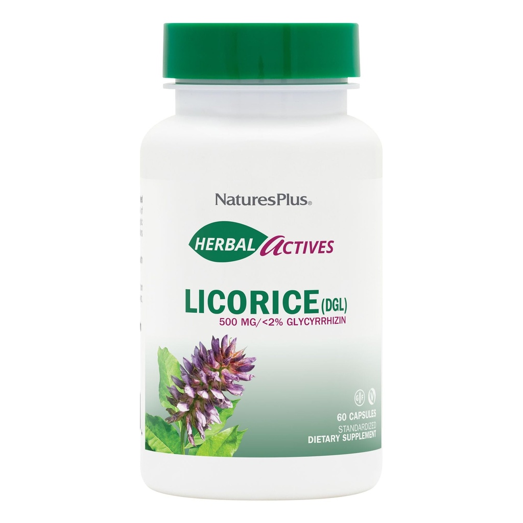 NaturesPlus ハーブ活性剤 Licorice (DGL) 500 mg - 60 カプセル、3 のパック - 健康的な消化と全体的な幸福をサポート - ベジタリアン、グルテンフリー - 180 トータル サービング