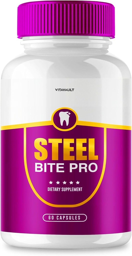 (1 Pack) Steel Bite Pro for Teeth and Gum Repair, Authentic Steel Bite Pro Supplement, Dental Health Support Capsule, Zephyr Organics, One Bottle