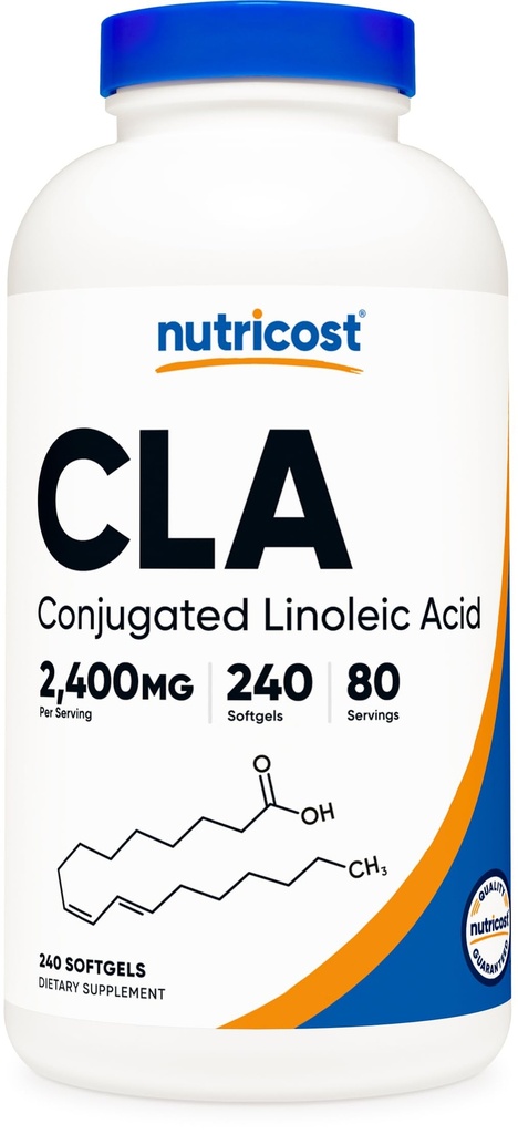 Nutricost CLA (Conjugated Linoleic Acid) 800mg, 240 Softgels, 800mg
