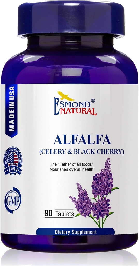 Alfalfa - セルリー&ブラックチェリー(Nourishes Total Health)、GMP、ナチュラル製品認定、米国製 - 1500mg、90錠