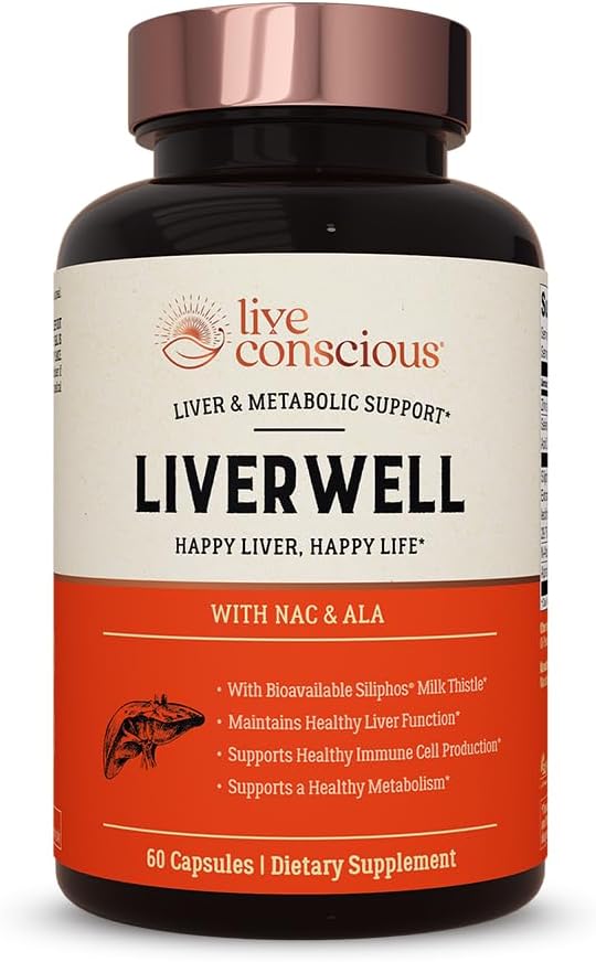LiverWellの肝臓のクレンジング、若返り、メタボリック サポート - 肝臓の健康のための肝臓の補足 w/Highly の生物利用できるミルクのアコール エキス、N アセチル Cysteine、アルファ リポ酸、亜鉛、Selenium - 60 の帽子