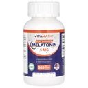 Vitamatic Melatonin 5 mg錠 | ベジタリアン・非GMO・グルテンフリー | 1年供給 | ナチュラルベリー味 - 365日 タブレット