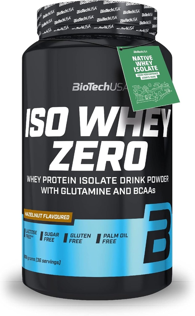 バイオテクノロジーUSAによるIsoWhey Zero LACTOSE Hazelnut 908G