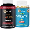Qunol CoQ10 100mgのSoftgels、3Xのよりよい吸収、4か月の供給、120の計算+魚油Omega 3小型Softgels、1000mg Omega 3 EPA + DHA、3か月の供給、180の計算