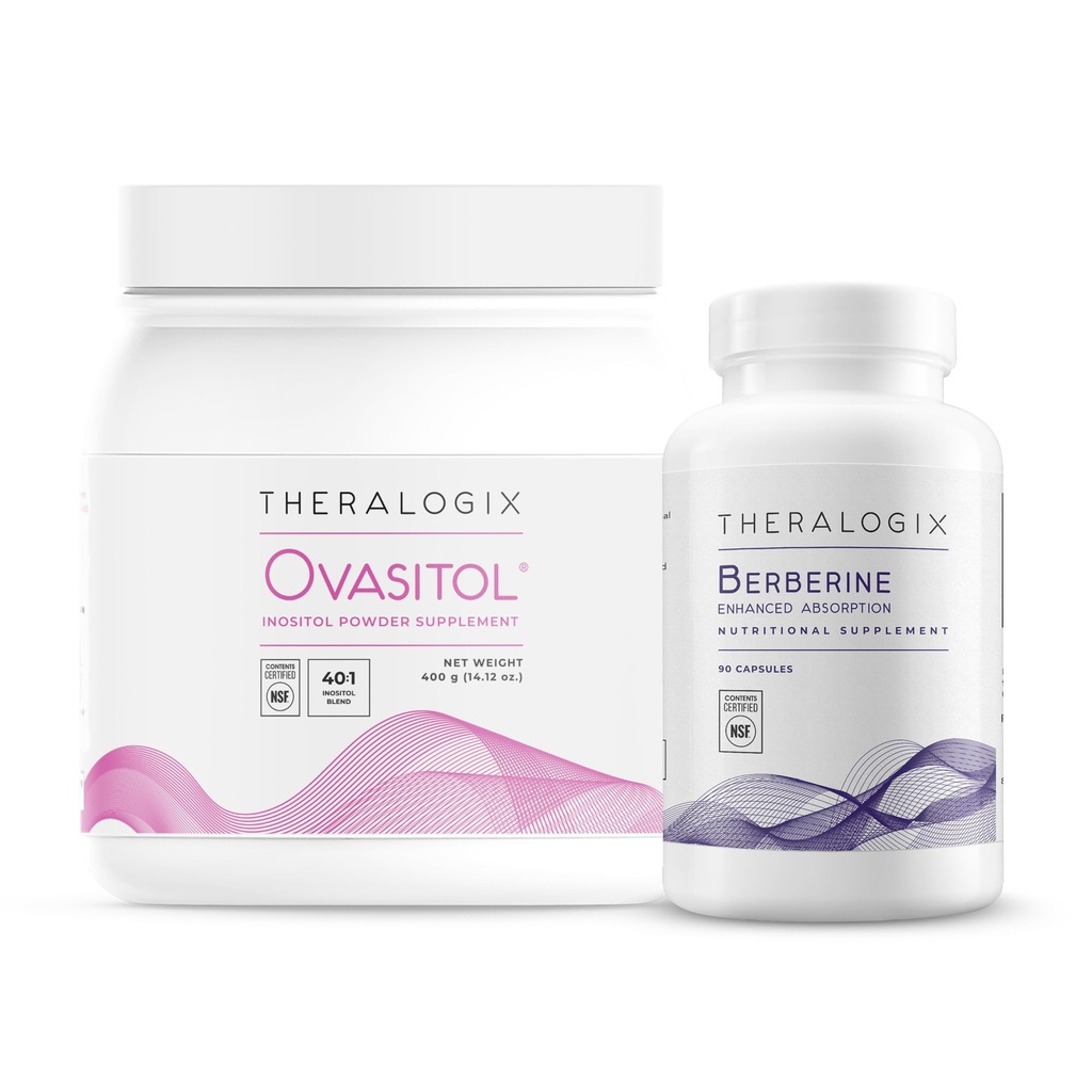 Theralogix Ovasitol Inositol Canister + Berberine 高められた吸収の束、14.12 Ounce 及び 90 の計算(パッケージ 2)