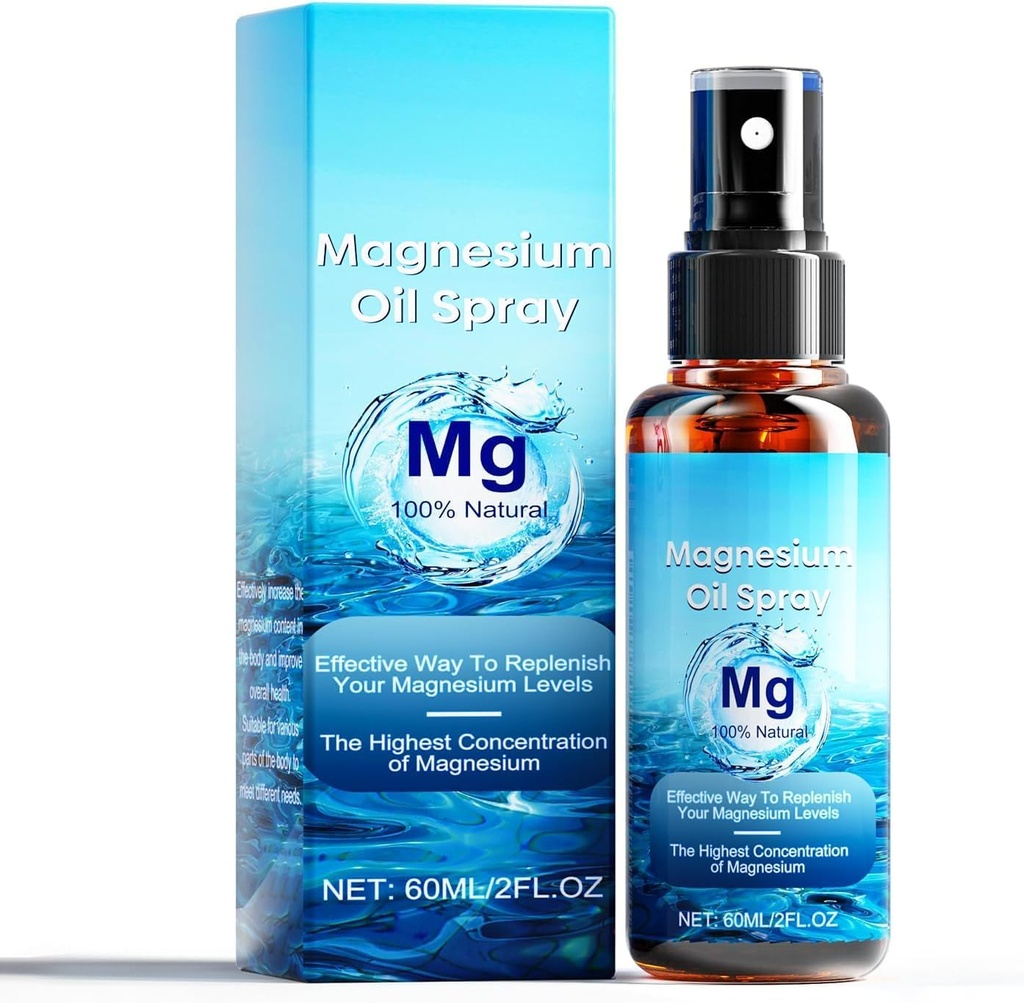 Magnesium Oil Spray, No Unhealthy Trace Minerals, Pure Organic Natural Magnesium Oil Extra Strength, Promotes Calm Sleep and Relaxation, Magnesium Spray for Feet, Sleep, Easy to Absorb and Use