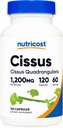 Nutricost Cissus Quadrangularis(1200mg) 120カプセル - 60 サービング、グルテンフリー、非GMO、ベジタリアン フレンドリー