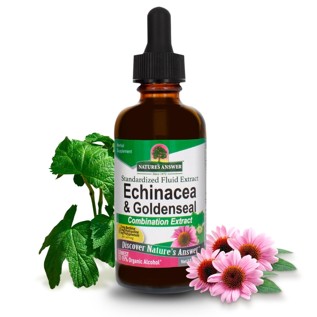 Nature's Answer Echinacea&Goldenseal with Organicアルコール - 流動オンス
