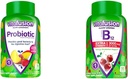 Vitafusion Probiotic Gummy Supplements、ラズベリー、ピーチ、マンゴーフレーバー&エクストラ強度ビタミンB12ガミービタミン
