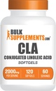 BulkSupplements.com CLA Softgels - Conjugated Linoleic acid、CLA Supplements - Gluten Free、サービングあたりの2 Softgels(2000mg)、120カウント(パッケージ1)