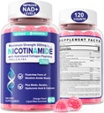 2 Pack - Nicotinamide 500mg Gummies, NAD+ Supplement for Women & Men w/ Collagen Peptides, (Flush Free Niacin) Vitamin B3 Niacinamide for Anti-Aging, NAD+ Levels, Longevity, Focus & Brain, Sugar Free