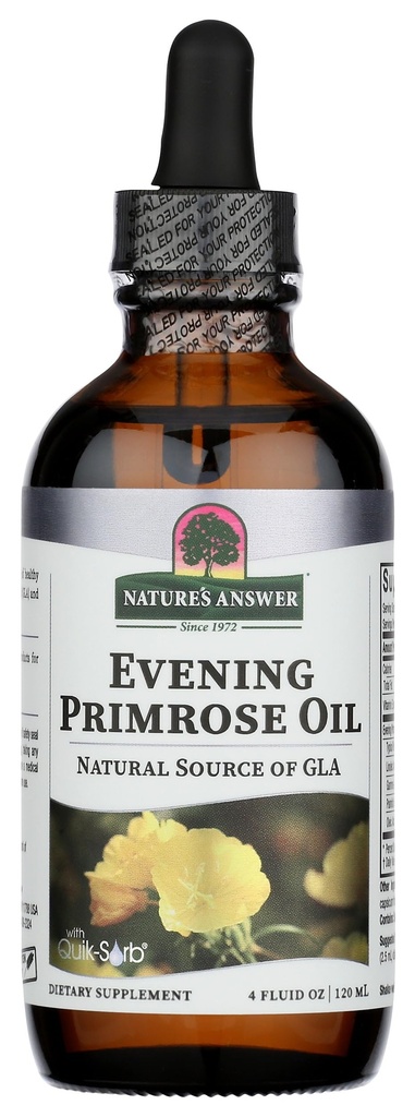 自然の答え 液体 イブニング Primrose オイル 4oz 液体 | 冷間プレス | エッセンシャル すべての 自然な保湿剤 髪、皮膚、爪 | Rosacea 乾癬 浮腫救済 | シングルカウント