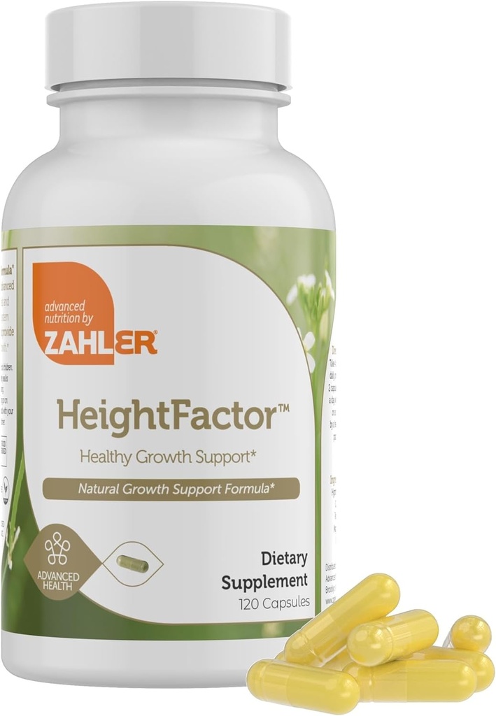 Zahler - Height Factor Healthy Growth Support Vitamin & Mineral Capsules (120 Count) - Kosher Height & Growth Supplement for Kids, Teens & Young Adults - Grow Taller Growth Hormone Support Nutrients