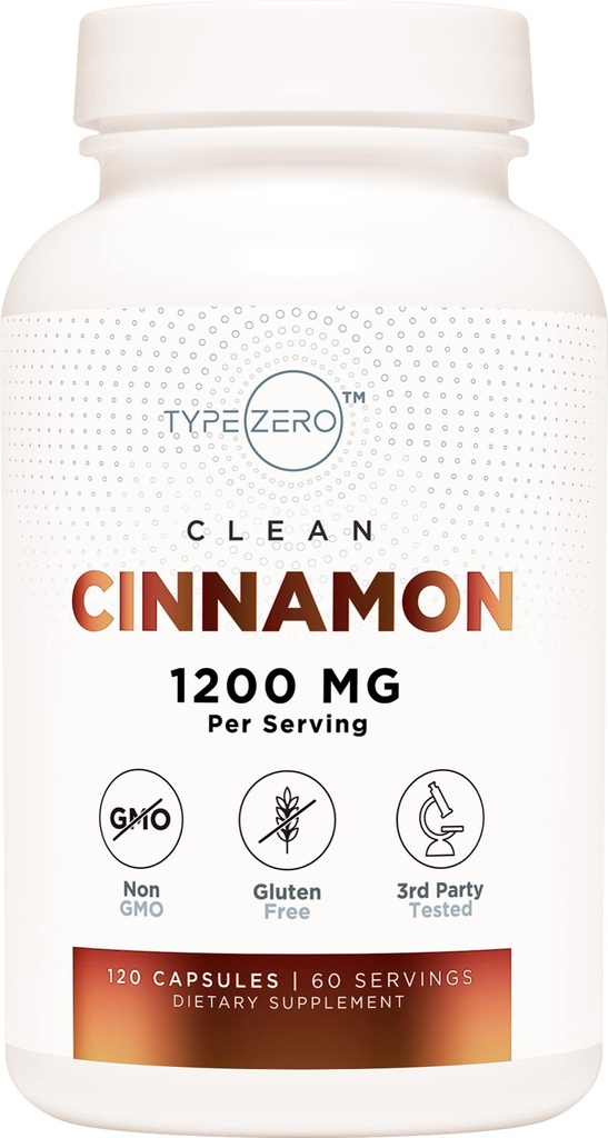 タイプゼロ セイロンのシナモンのカプセル(1200mg   120のカプセル) - 自然で、非GMOのグルテンフリー、有機性シナモンの樹皮の補足
