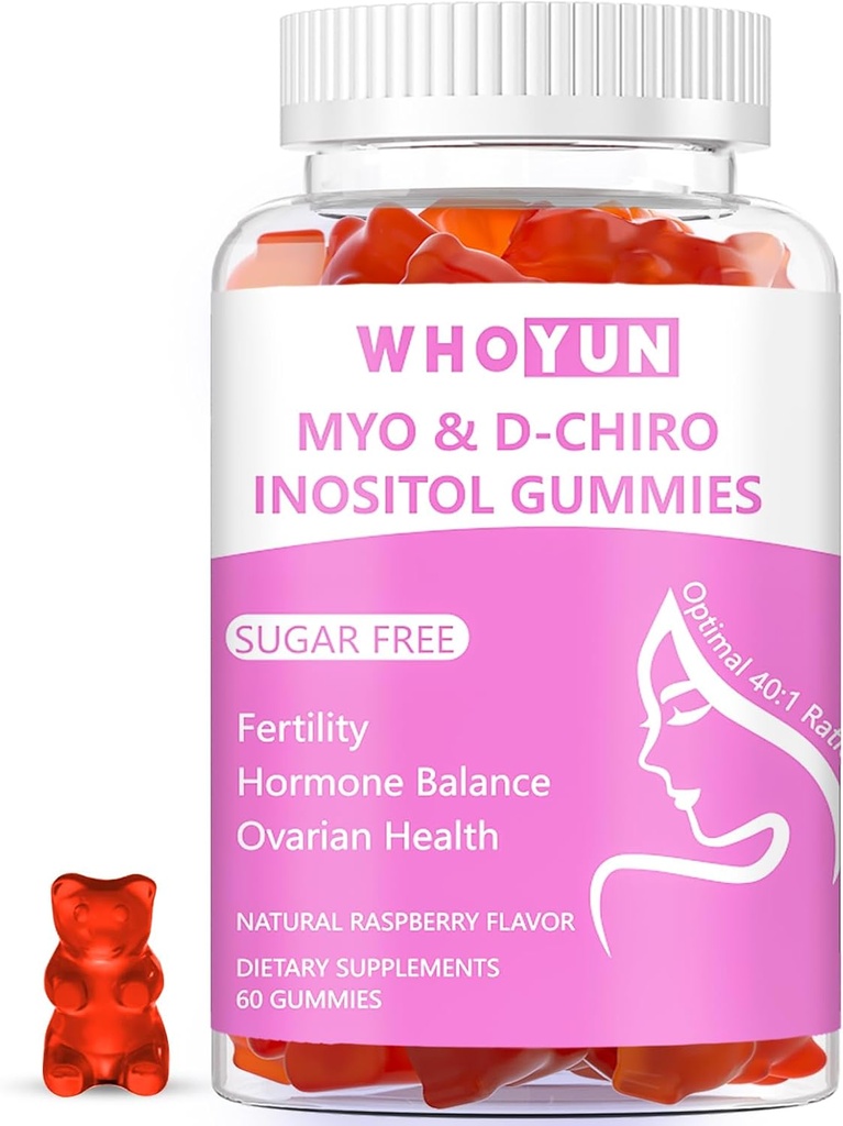 Inositol Gummies砂糖無料、Myo-Inositol&D-Chiro Inositol 40:1女性のための比率の補足、豊饒、ホルモンのバランス、Ovarian健康、60の計算