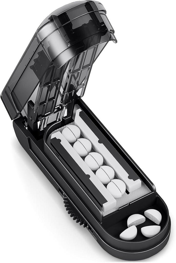 複数の丸薬を切るためのDEPADの丸薬のカッターのディバイダー、鋭い安全な刃が付いている小さいですか大きいタブレットのための小さいおよび小さいおよび小さい丸薬のための調節可能な丸薬のカッターのディバイダー