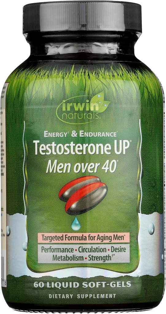 Irwin Naturals Energy '&' Endurance Testosterone Up Men Over 40 60 Sgels