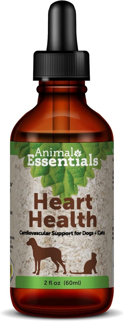 Animal Essentials Heart Health for Dogs & Cats - Cardiovascular Support Supplement, Healthy Heart, Organic Hawthorn Berry, Herbal Tincture - 2 Fl Oz