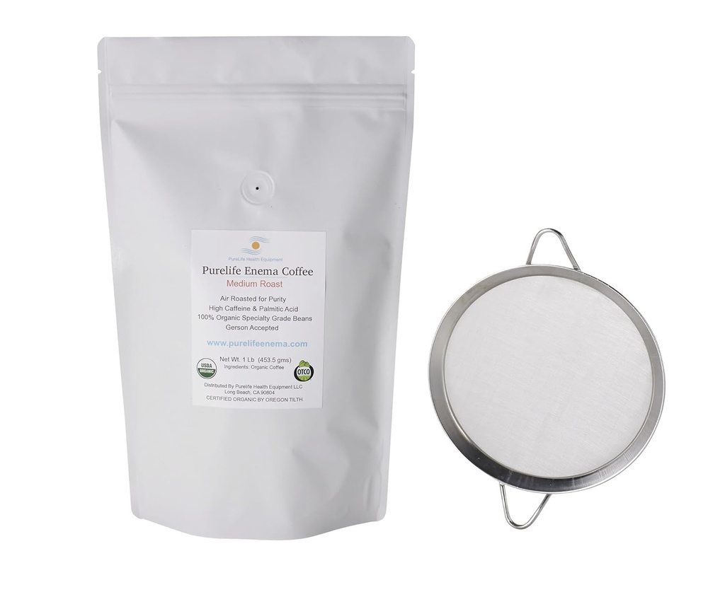 ピュアライフエンマコーヒーとコーヒーエンマストレーナー - 金型と真菌フリー - ミディアムグラウンド「エア」ロースト - ガーソン受け入れ - 船はメーカーから直接