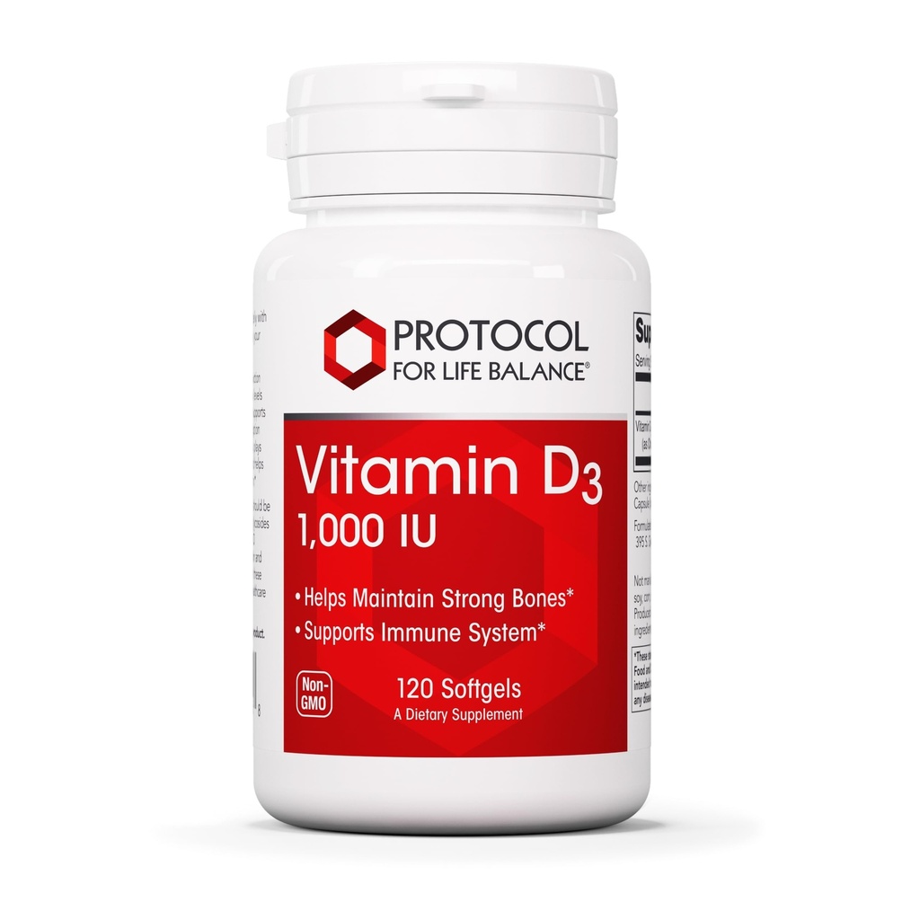 ライフバランスビタミンD3 1,000 IUのためのPROTOCOL - 免疫サポート強力な骨と歯 - 120 Softgels