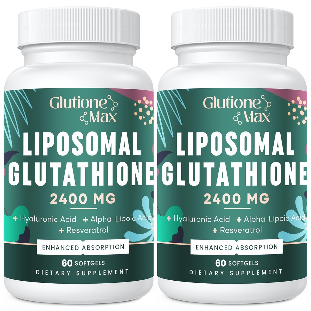 8-in-1 Liposomalのグルタチオン2400のMGの高吸収の酸化防止方式– Hyaluronic酸と、アルファ リポ酸、Resveratrol -皮、レバーのデトックス及び免疫システム、120のSoftgels