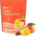 Equip Foods Core Bovine Colostrum Gummies、Seving Grass Fed Colostrum Supplement - Gut Health、免疫、回復、ヘア&スキン - 60 Bovine Colostrum Gummies、30サービング、Peach Mango