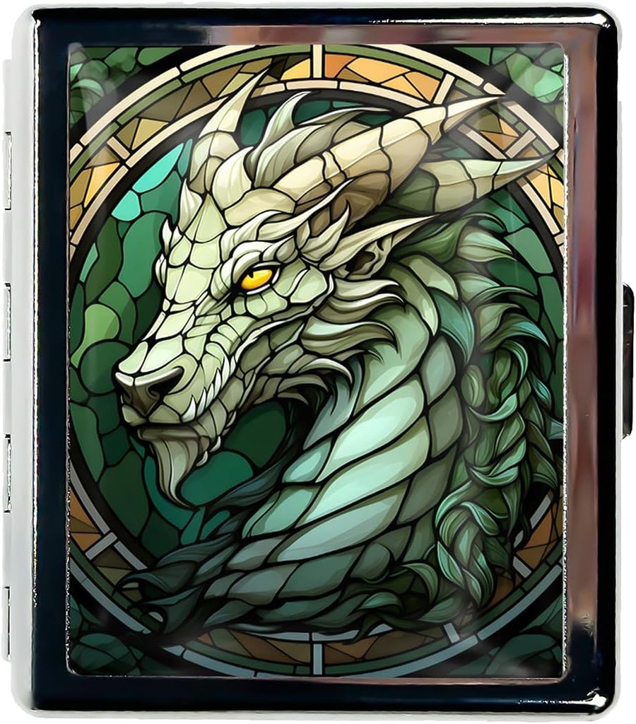 旅行の丸薬のオルガナイザーのPureseentialsのための小さい丸薬の箱7日のミラーの携帯用丸薬箱が付いているかわいい丸薬箱のポケットかPureseの丸薬は旅行ギフト(緑のドラゴン)を含んでいます