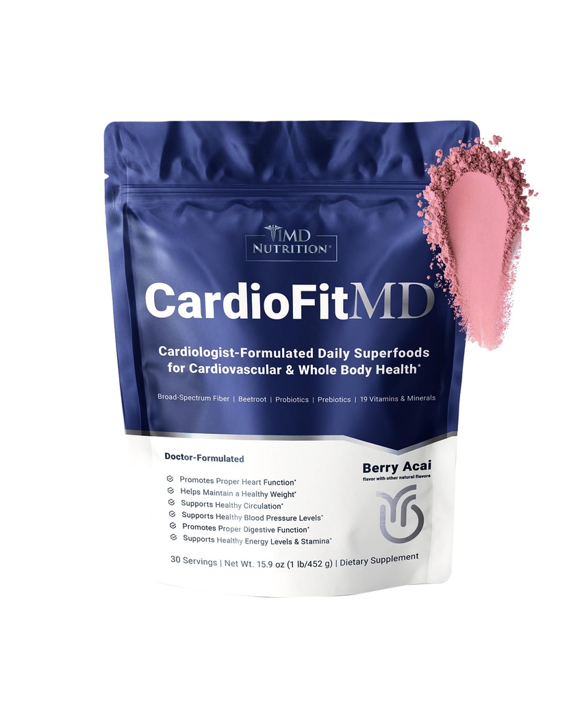 1MD栄養CardioFitMD - ビーガンビートスーパーフードケトフレンドリー - ニトリクオキサイドサプリメント - ビートルートパウダー - 繊維ドリンク - 30日