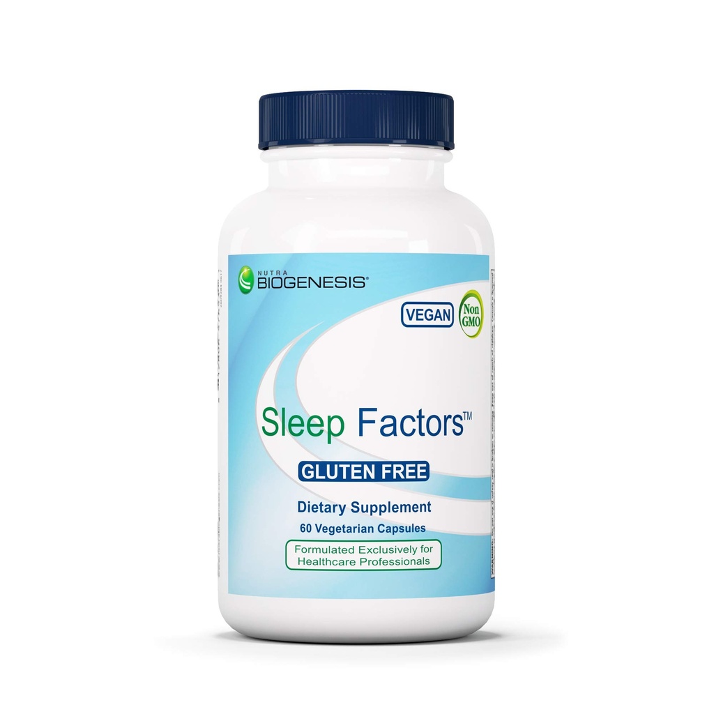Nutra Biogenesis SleepFactors - Melatonin、マグネシウム、Valeian Root、GABA&L-Theanine、睡眠&休息サポート - 60ベジギーカプセル