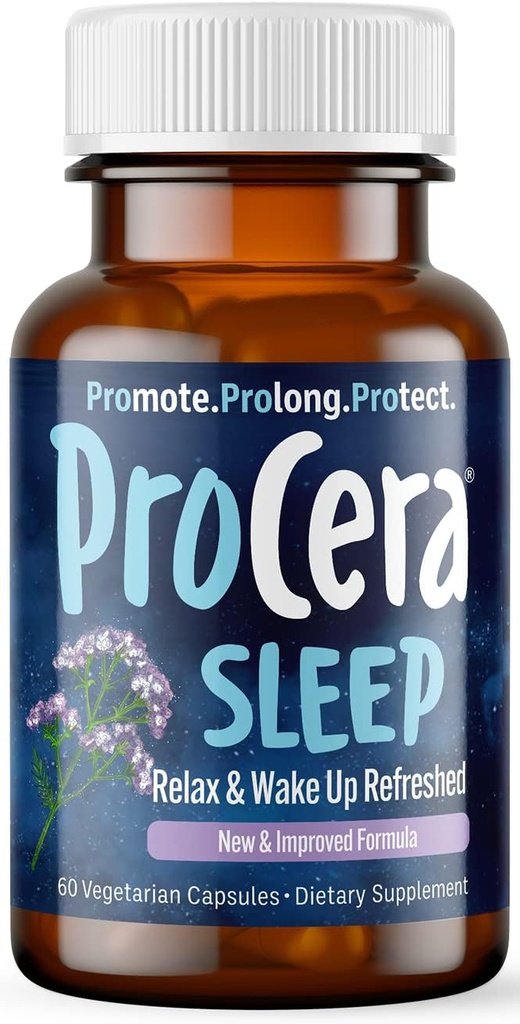 Procera Sleep - Wake Feeling Refreshed - Helps Regulate Circadian Cycles - 7 Clinically Proven Natural Ingredients - Non Habit-Forming - No Side Effects - Theanine - Melatonin - Lemon Balm - 60 Count