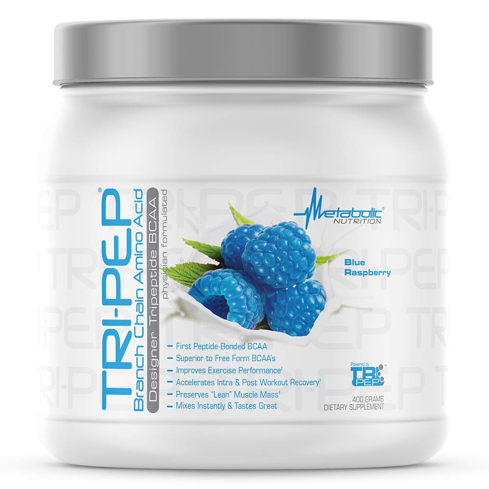 メタボリック栄養 - TRIPEP - Tri-Peptideブランチチェーンアミノ酸、BCAAパウダー、Pre Intra Postワークアウトサプリメント、ブルーラズベリー、400グラム(40サービング)