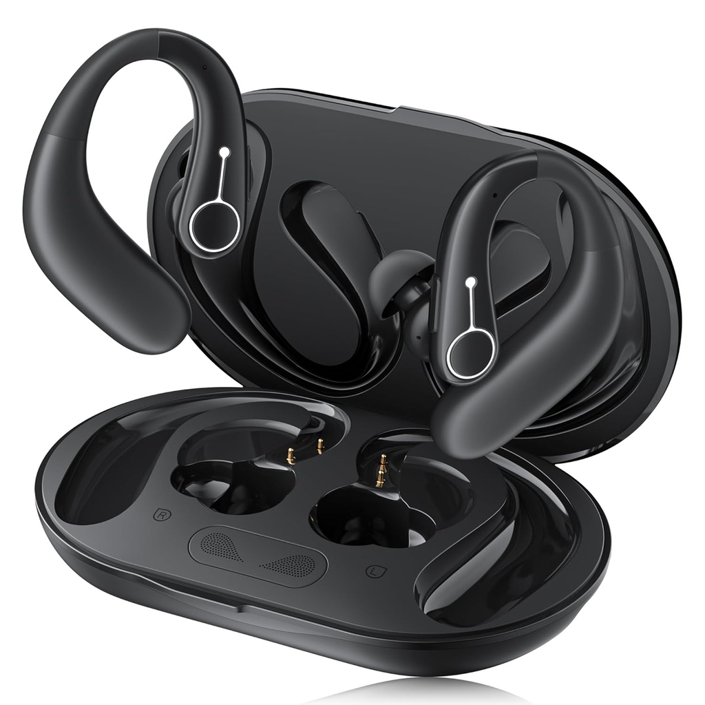 補聴器、Bluetoothのシニア向けOTC補聴器、ノイズキャンセレーションで充電式補聴器、モデレート難聴のための補聴器(ブラック)