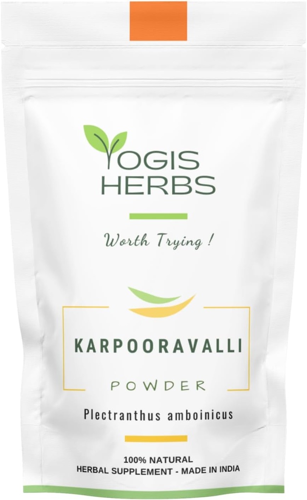 YOGIS HERBS Karpooravalliの草の粉-呼吸器サポート、消化器ウェルネスおよび栄養ブーストのための100%の自然な補足(3.5、Ounces)