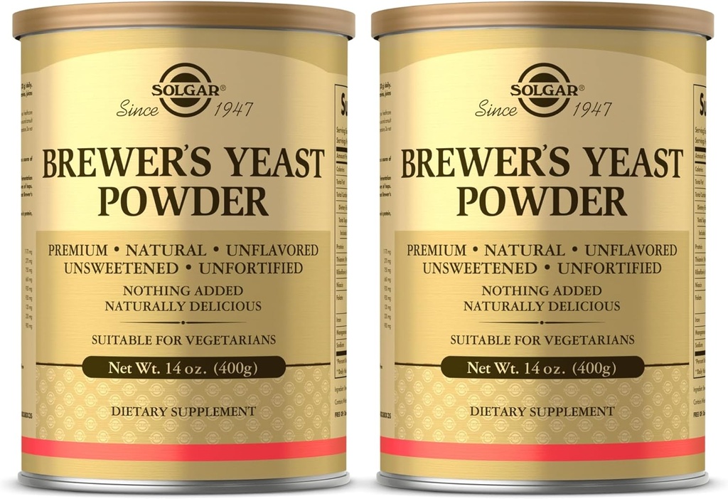 Solgar Brewer's Yeast Powder - 14 oz, 2 のパック - ナチュラル, 味付けなし - ベジタリアンに適しています - 26 仕入