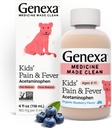 Genexaの子供のアセトアミノフェンの痛み及び熱心な口頭懸濁液の薬- 4oz -子供のための2 - 11歳、一時的に痛みと熱の症状を緩和します、5 mL - 有機ブルーベリー味