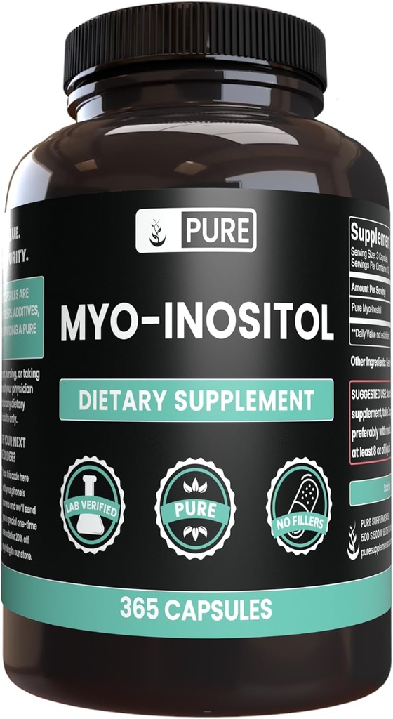 Myo-Inositol (365のカプセル)マグネシウムか米の注入口無し、常に純粋、実験室は確認しました